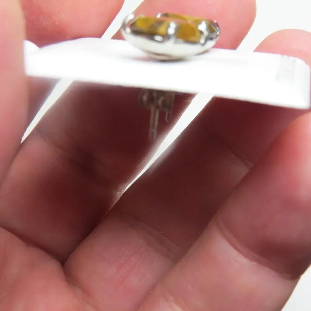 Sterling Silver Tiger eye  Earring Hand Crafted Studs